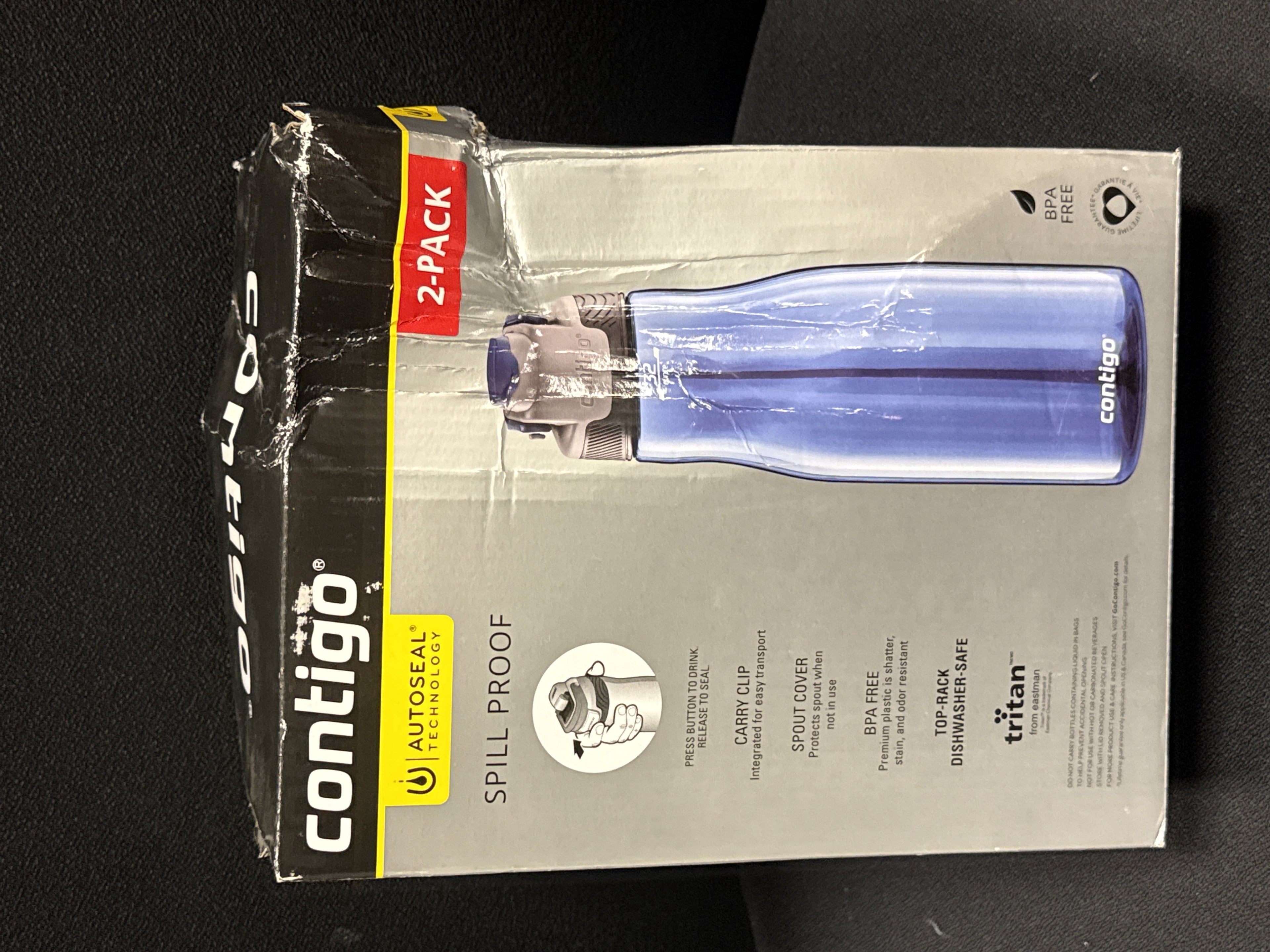 Contigo 32oz AutoSeal Fit Water Bottle 2-Pack Sangria Juniper New Damaged Box M74Q