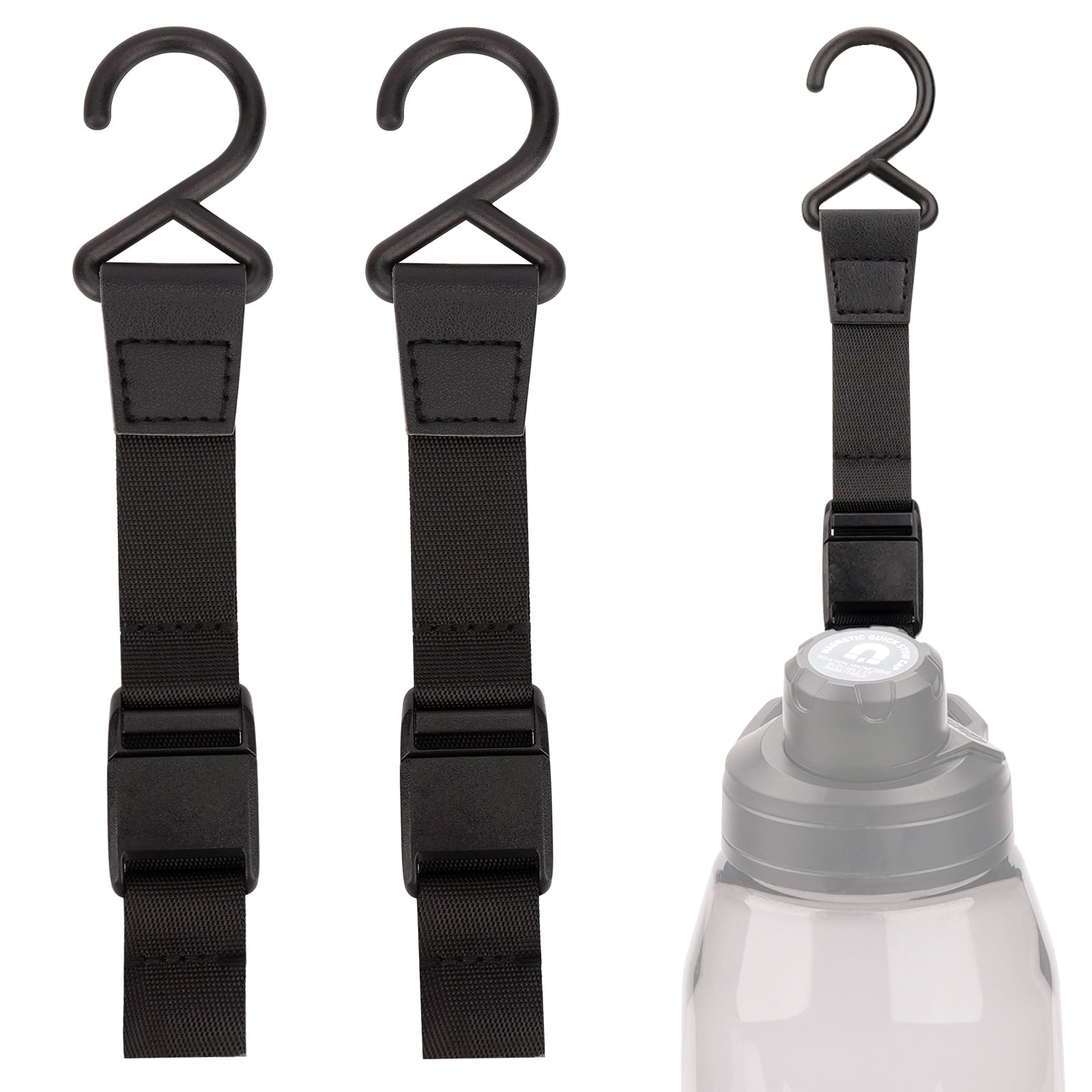 Linkidea 2 Pack Fence Hooks for Sport Water Bottle, Compatible with CamelBak Chute Mag Steel/Tritan 20/24/25/32/40/50oz, S Shaped Hook Hanger Magnetic Buckle for Outdoor Sports Camping M380W