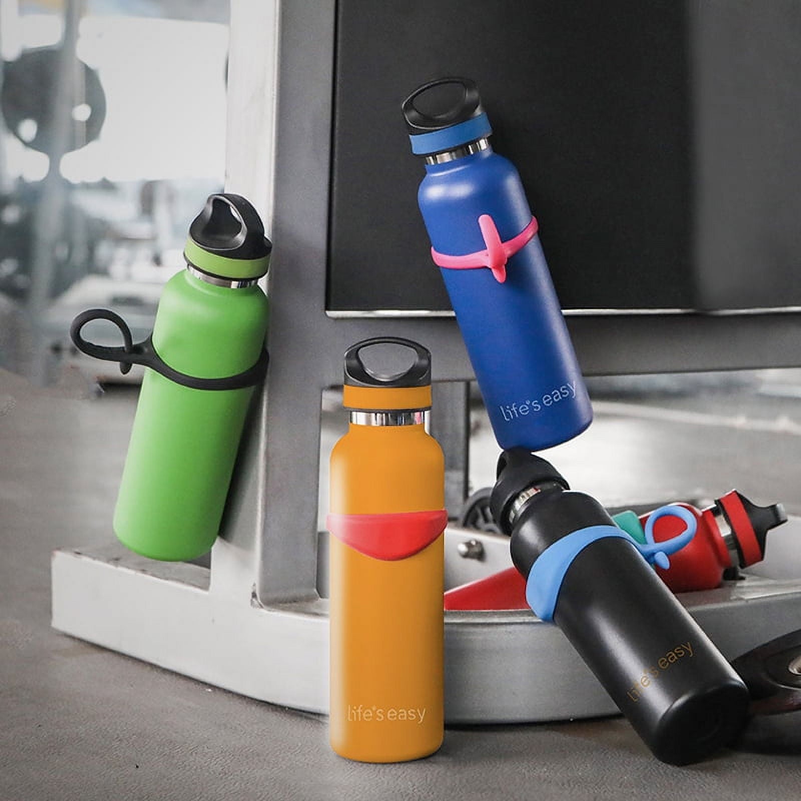 LIFE'S EASY 20 oz. Sports Insulated Water Bottle with Lid. Stainless Steel Vacuum Double Wall Thermo for Modern Hot and Cold Drinks, Simple Metal Hydro Canteen for Travel Men and Women (White) M417D