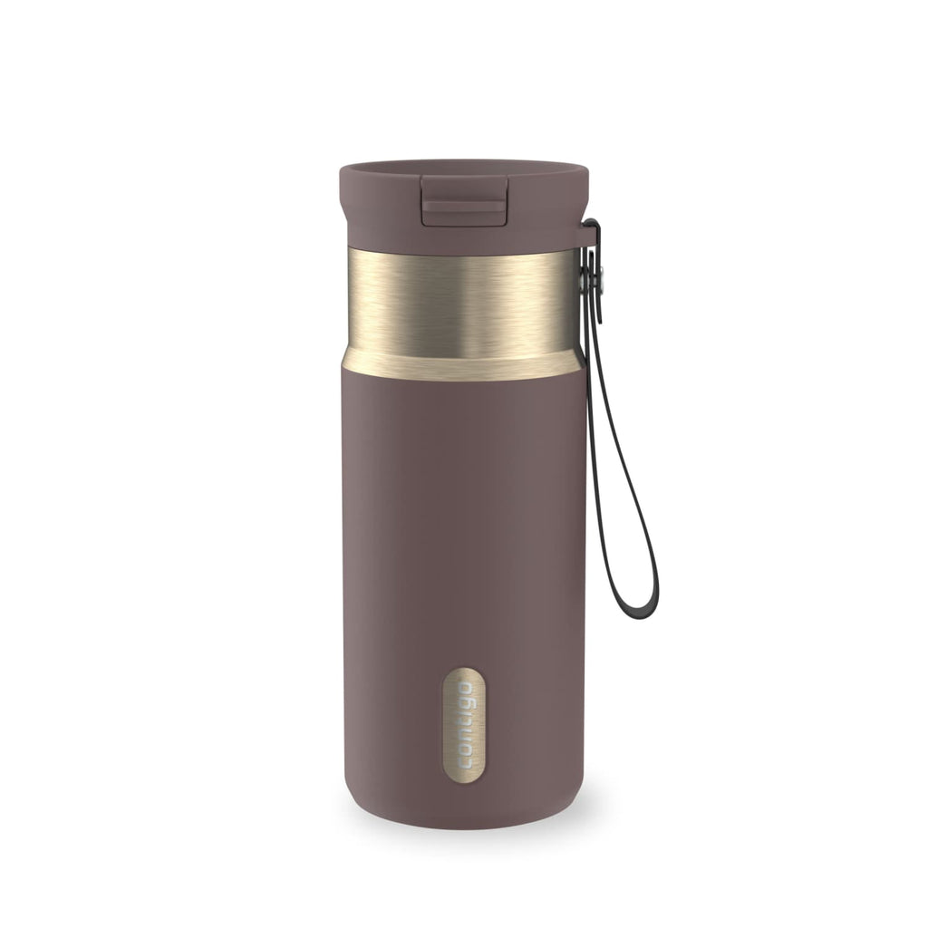 Contigo SnapSeal 16 oz Leakproof Stainless Steel Water Bottle with Carrying Strap M48A