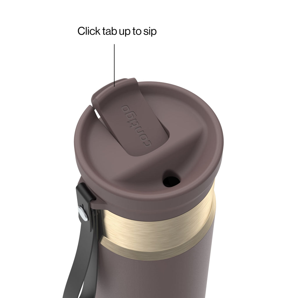 Contigo SnapSeal 16 oz Leakproof Stainless Steel Water Bottle with Carrying Strap M48A