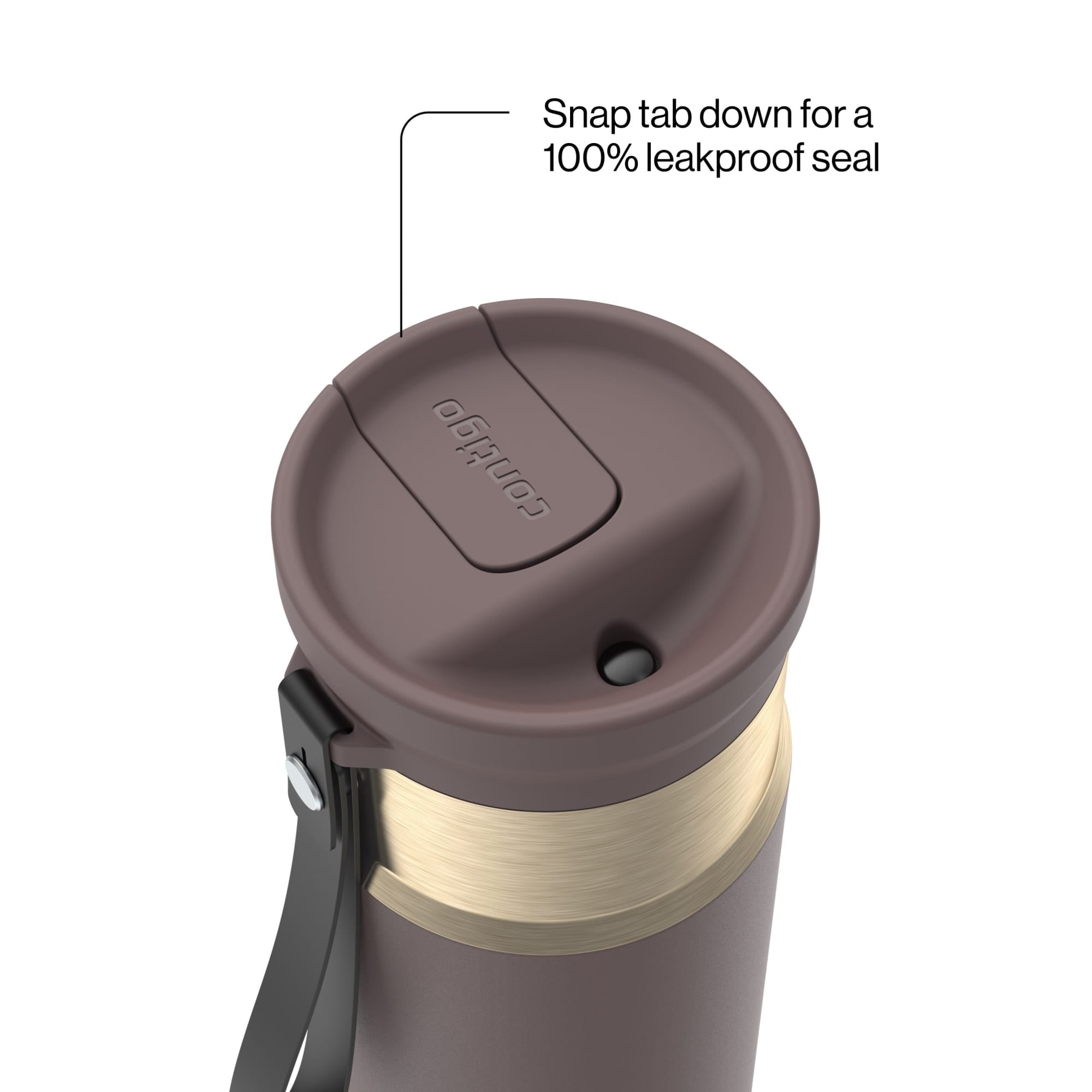 Contigo SnapSeal 16 oz Leakproof Stainless Steel Water Bottle with Carrying Strap M48A