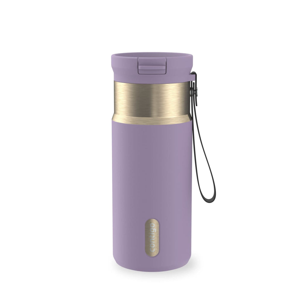 Contigo SnapSeal 16 oz Leakproof Stainless Steel Water Bottle with Carrying Strap M48A