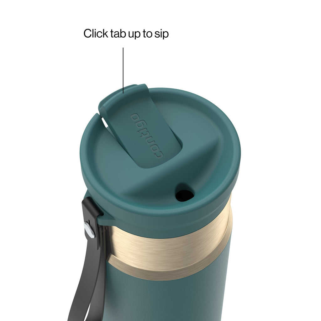 Contigo SnapSeal 16 oz Leakproof Stainless Steel Water Bottle with Carrying Strap M48A