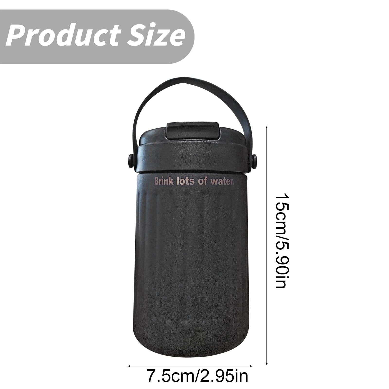 BinKFF Simple Modern Travel Coffee Mug, Insulated Coffee Tumblers with Lid, Double Walled Iced Travel Coffee Mug for Woman and Man Stainless Steel Tumbler with Handle M442Y