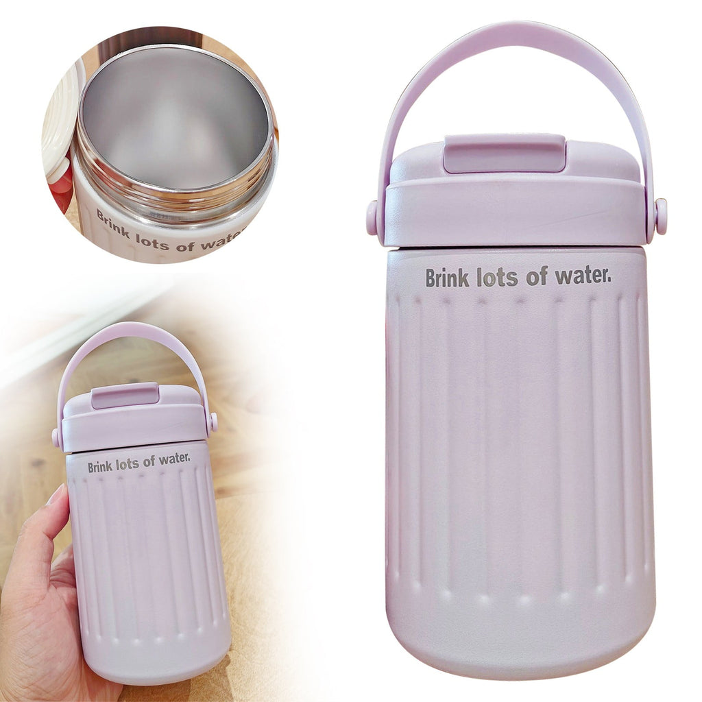 BinKFF Simple Modern Travel Coffee Mug, Insulated Coffee Tumblers with Lid, Double Walled Iced Travel Coffee Mug for Woman and Man Stainless Steel Tumbler with Handle M442Y