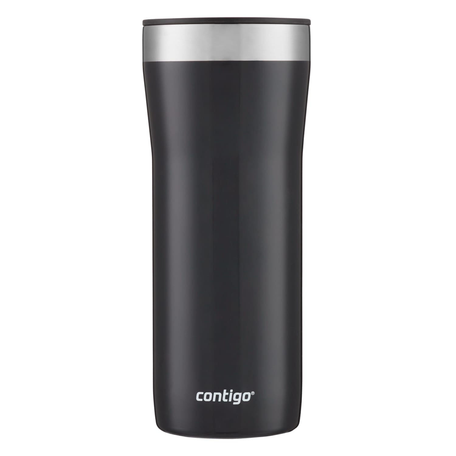 Contigo Streeterville Stainless Steel Tumbler with Plastic Straw and Splash-Proof Lid, Licorice, 32 fl. oz M122K