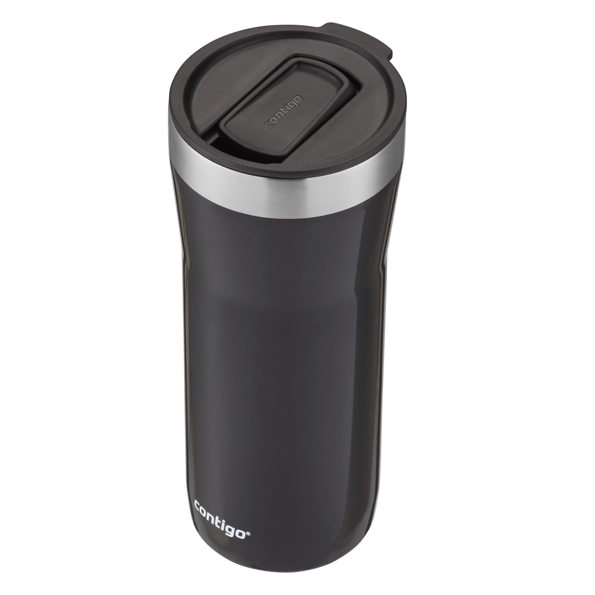 Contigo Streeterville Stainless Steel Tumbler with Plastic Straw and Splash-Proof Lid, Licorice, 32 fl. oz M122K