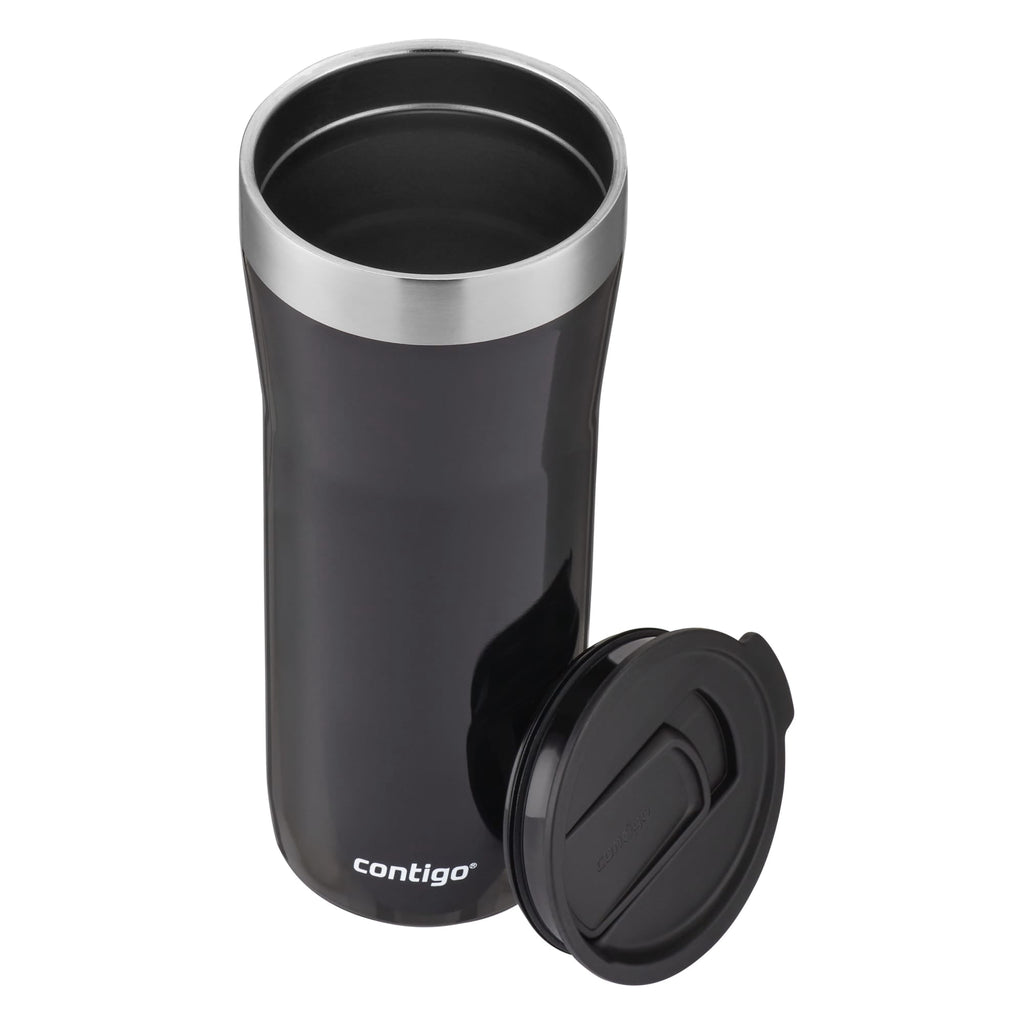 Contigo Streeterville Stainless Steel Tumbler with Plastic Straw and Splash-Proof Lid, Licorice, 32 fl. oz M122K