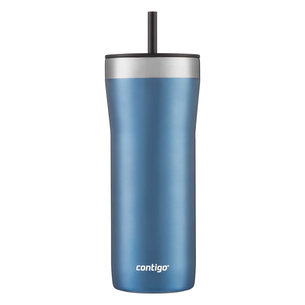 Contigo Streeterville Stainless Steel Tumbler with Plastic Straw and Splash-Proof Lid, Licorice, 32 fl. oz M122K