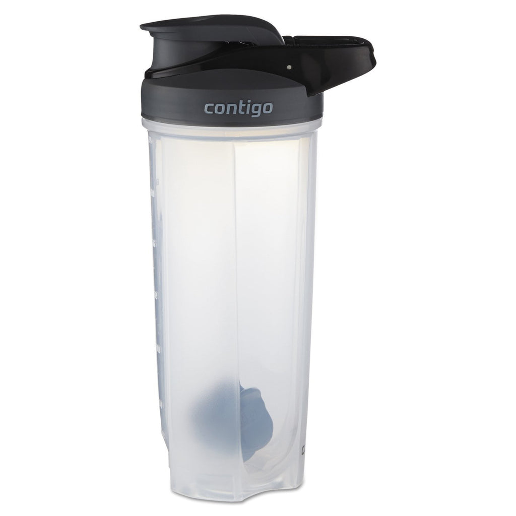 Contigo Shake &amp; Go Fit 28 oz Black and Clear Shaker Bottle with Flip-Top and Wide Mouth Lid M111M