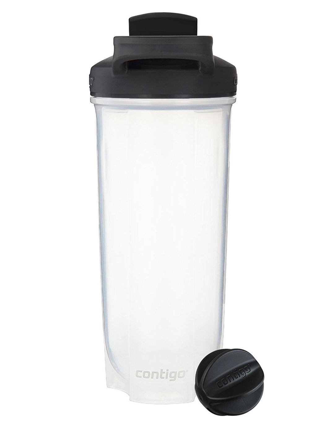 Contigo Shake &amp; Go Fit 28 oz Black and Clear Shaker Bottle with Flip-Top and Wide Mouth Lid M111M