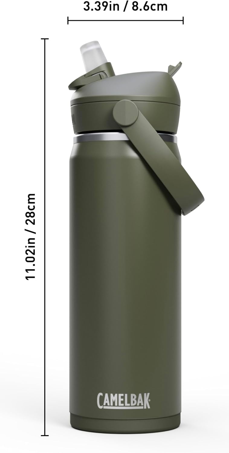 CamelBak Thrive™ Flip Straw Insulated Stainless Steel Water Bottle, 20oz, Moss M363U