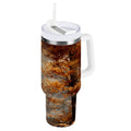30 oz Insulated Stainless Steel Tumbler Double Wall Stainless Steel Tumbler with 2-Way Drinking Beautiful Autumn Forest M556T