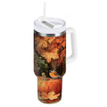 30 oz Insulated Stainless Steel Tumbler Double Wall Stainless Steel Tumbler with 2-Way Drinking Beautiful Fall Scene M610C