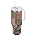 30 oz Insulated Stainless Steel Tumbler Double Wall Stainless Steel Tumbler with 2-Way Drinking Delicate Butterfly M643M