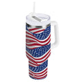 30 oz Insulated Stainless Steel Tumbler Double Wall Stainless Steel Tumbler with 2-Way Drinking Flags Wave Pattern M536U