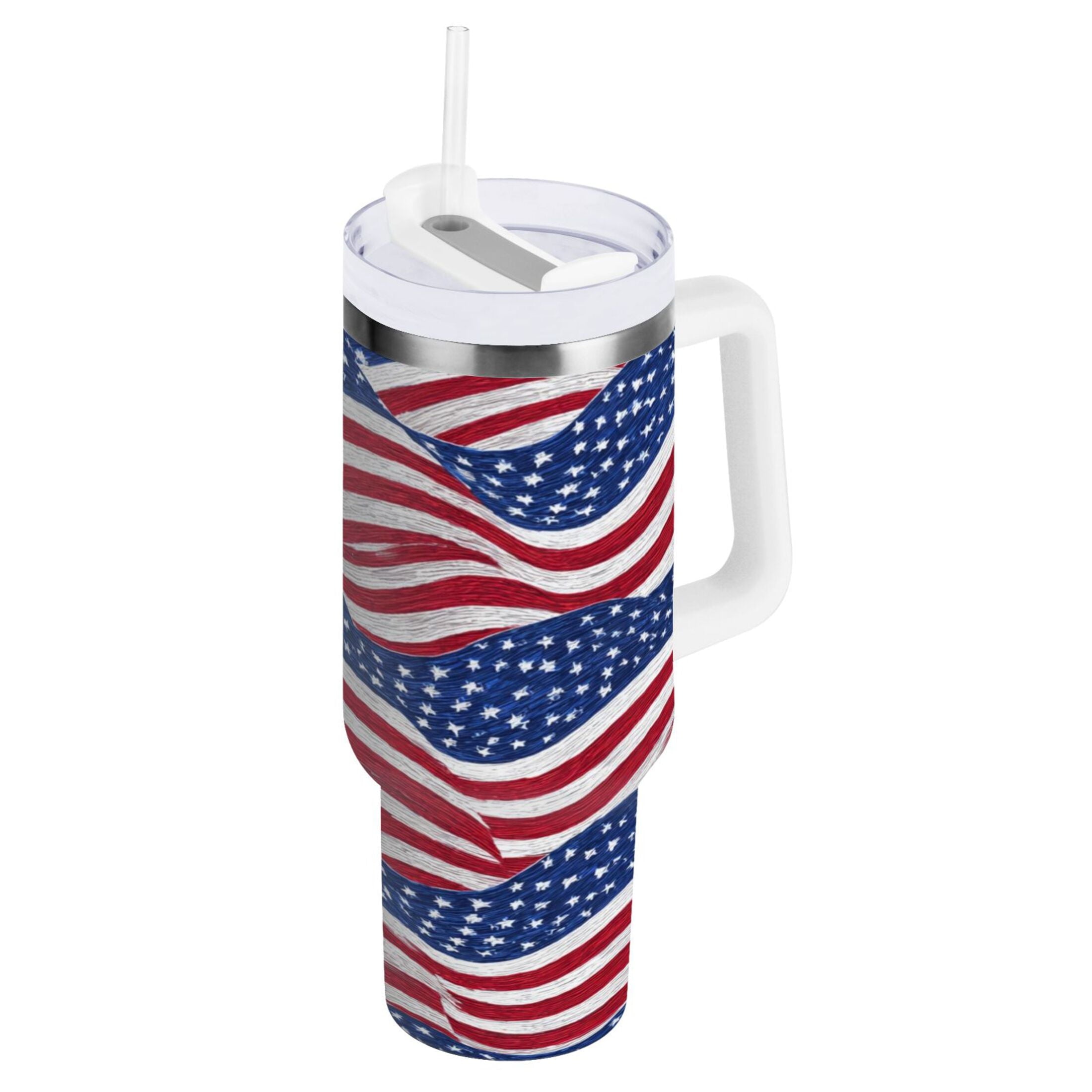 30 oz Insulated Stainless Steel Tumbler Double Wall Stainless Steel Tumbler with 2-Way Drinking Flags Wave Pattern M536U