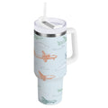 30 oz Insulated Stainless Steel Tumbler Double Wall Stainless Steel Tumbler with 2-Way Drinking Pastel Doodle Airplanes M593S