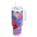 30 oz Insulated Stainless Steel Tumbler Double Wall Stainless Steel Tumbler with 2-Way Drinking Rose with Flag Pattern M547V