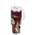 30 oz Insulated Stainless Steel Tumbler Double Wall Stainless Steel Tumbler with 2-Way Drinking Snowman and Birds M637Q
