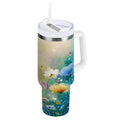 30 oz Insulated Stainless Steel Tumbler Double Wall Stainless Steel Tumbler with 2-Way Drinking Watercolor Wildflowers M563G