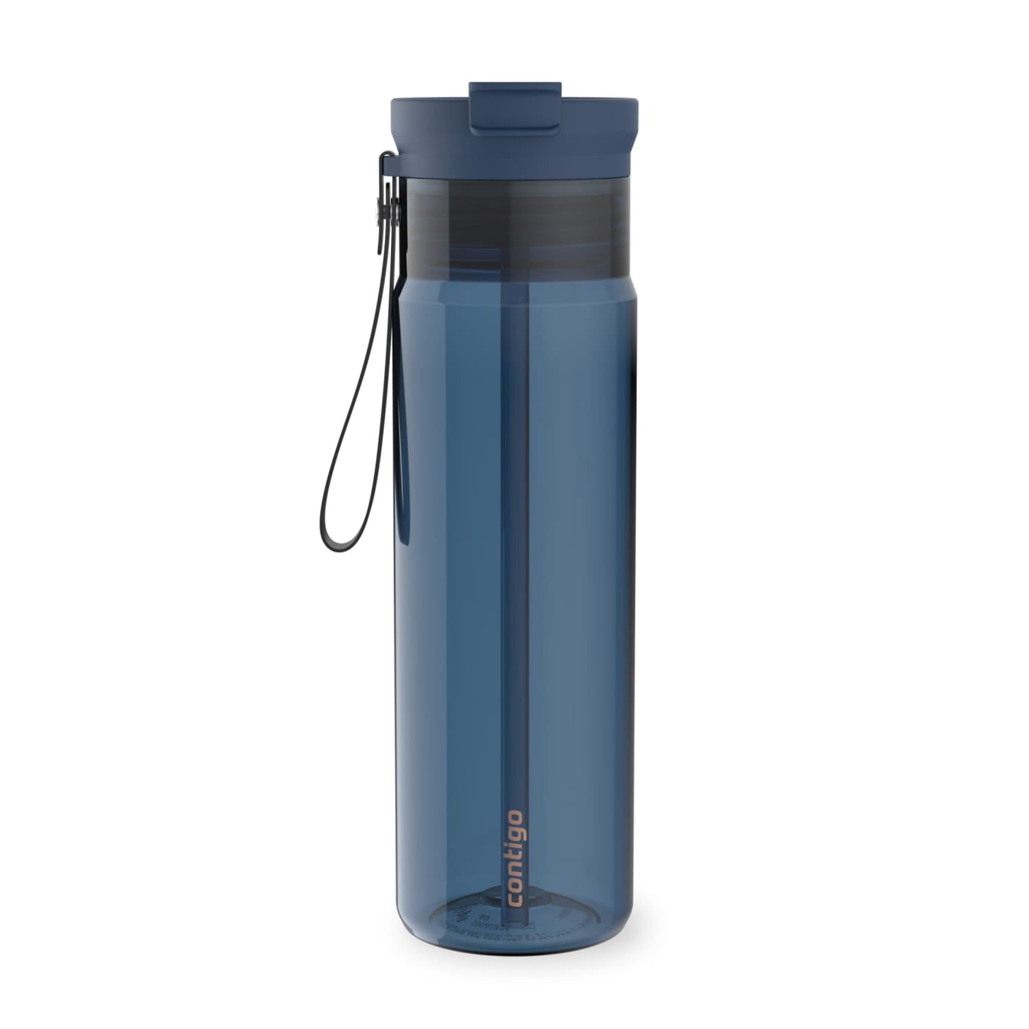 Contigo DualSip Leakproof Plastic Reusable Water Bottle with Carrying Strap, Cream/Clear, 28 oz M36W