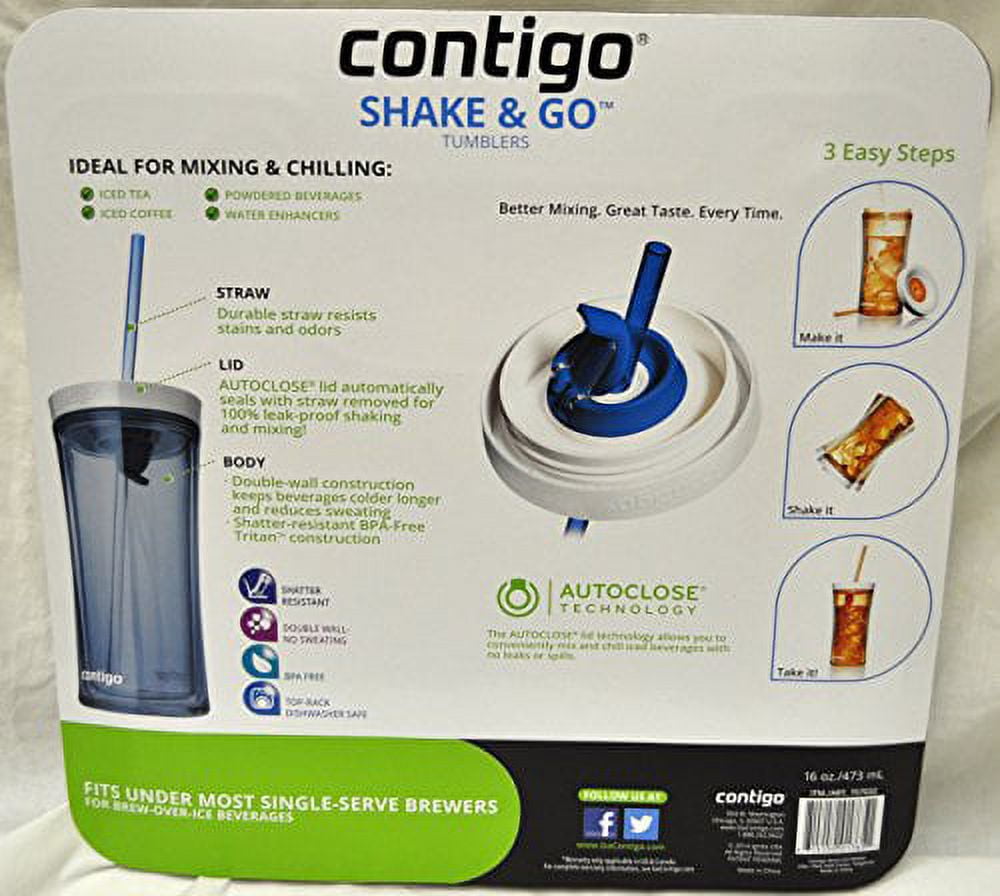 Contigo Shake &amp; Go Plastic Tumblers - Set of 3 (Lavender Orange &amp; Clear) M89P