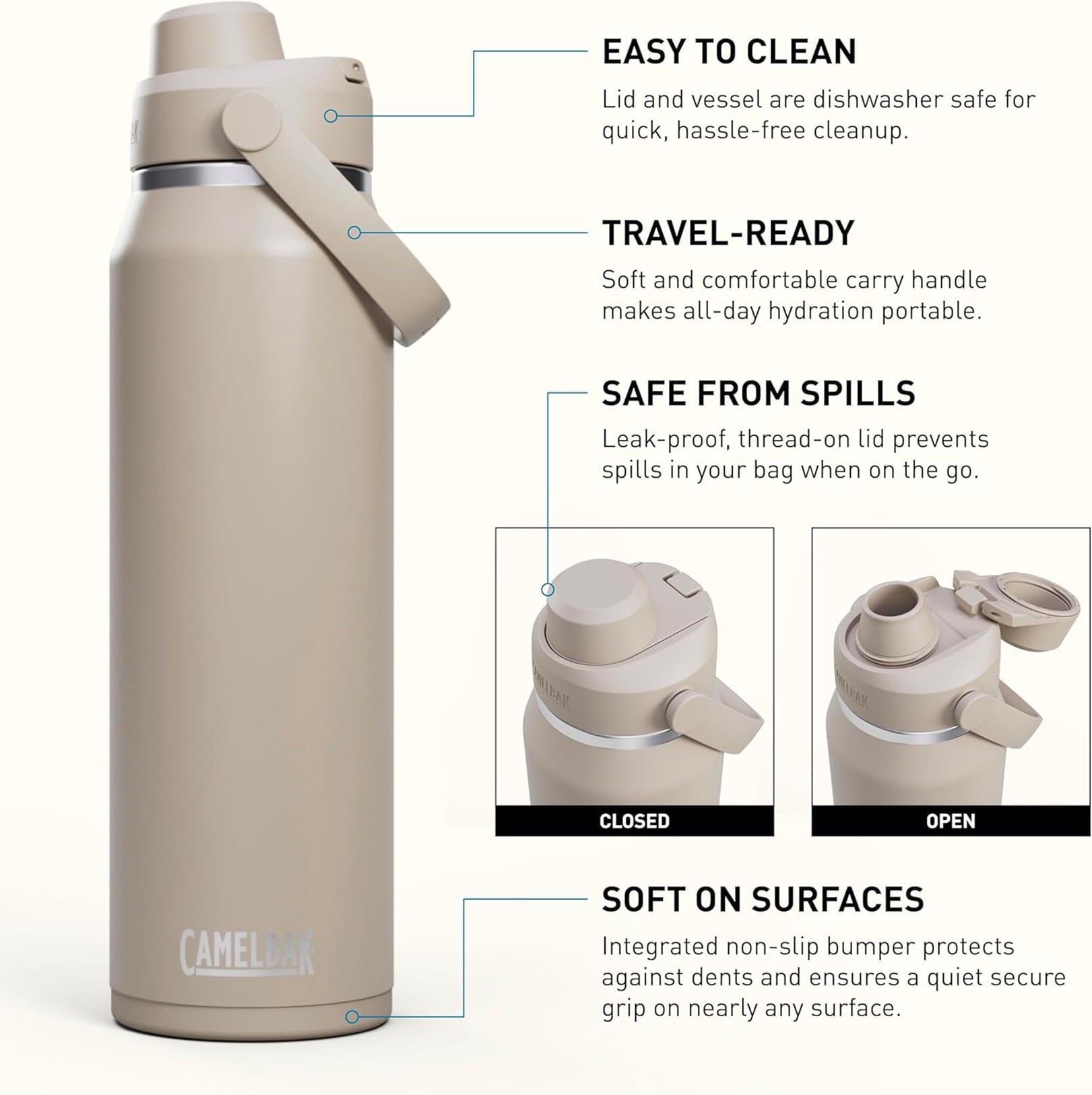 Camelbak Thrive™ Chug Stainless Steel Water Bottle 32oz, Sky Blue M235L