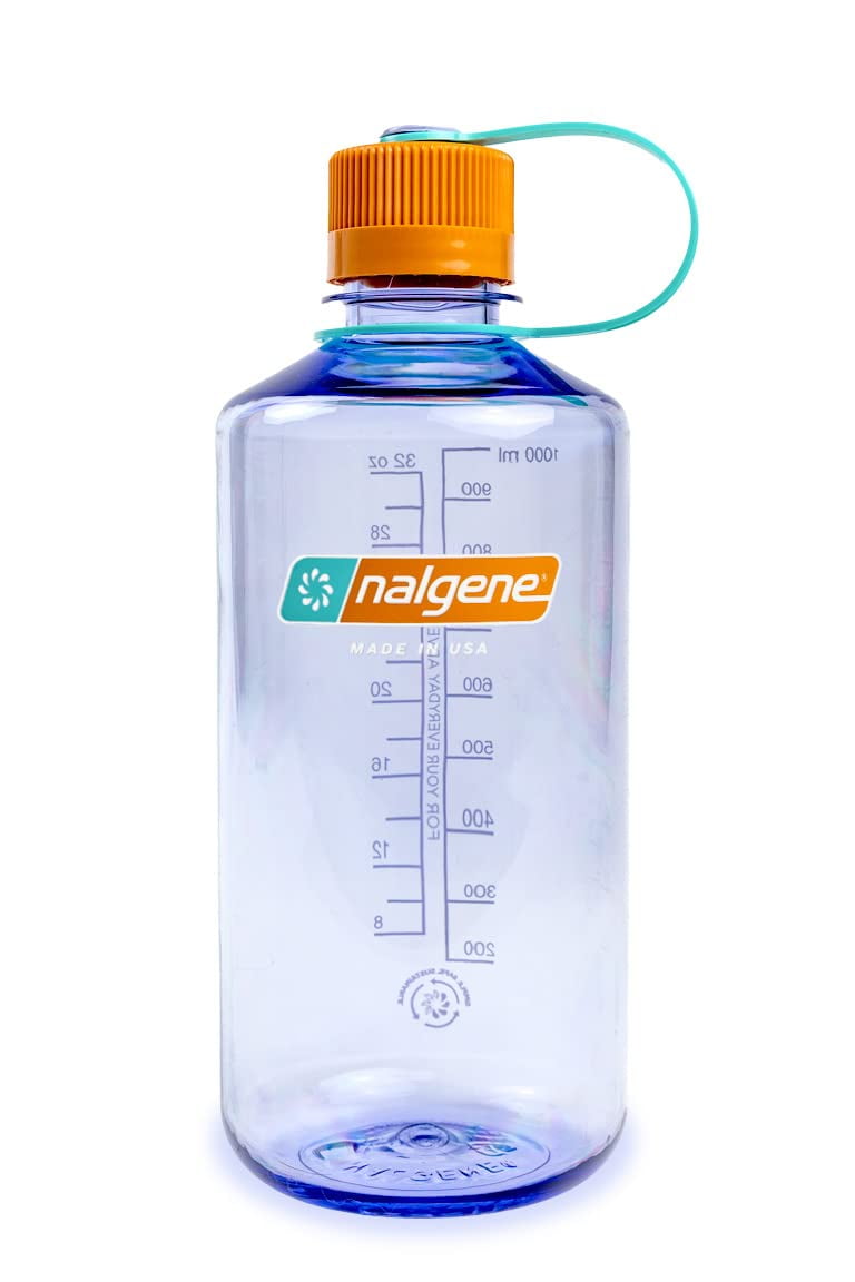 Nalgene Sustain Tritan BPA-Free Water Bottle Made with Material Derived from 50% Plastic Waste, 32 OZ, Narrow Mouth, Amethyst C30 M155T