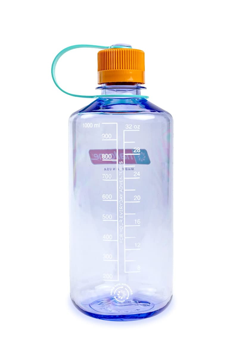 Nalgene Sustain Tritan BPA-Free Water Bottle Made with Material Derived from 50% Plastic Waste, 32 OZ, Narrow Mouth, Amethyst C30 M155T