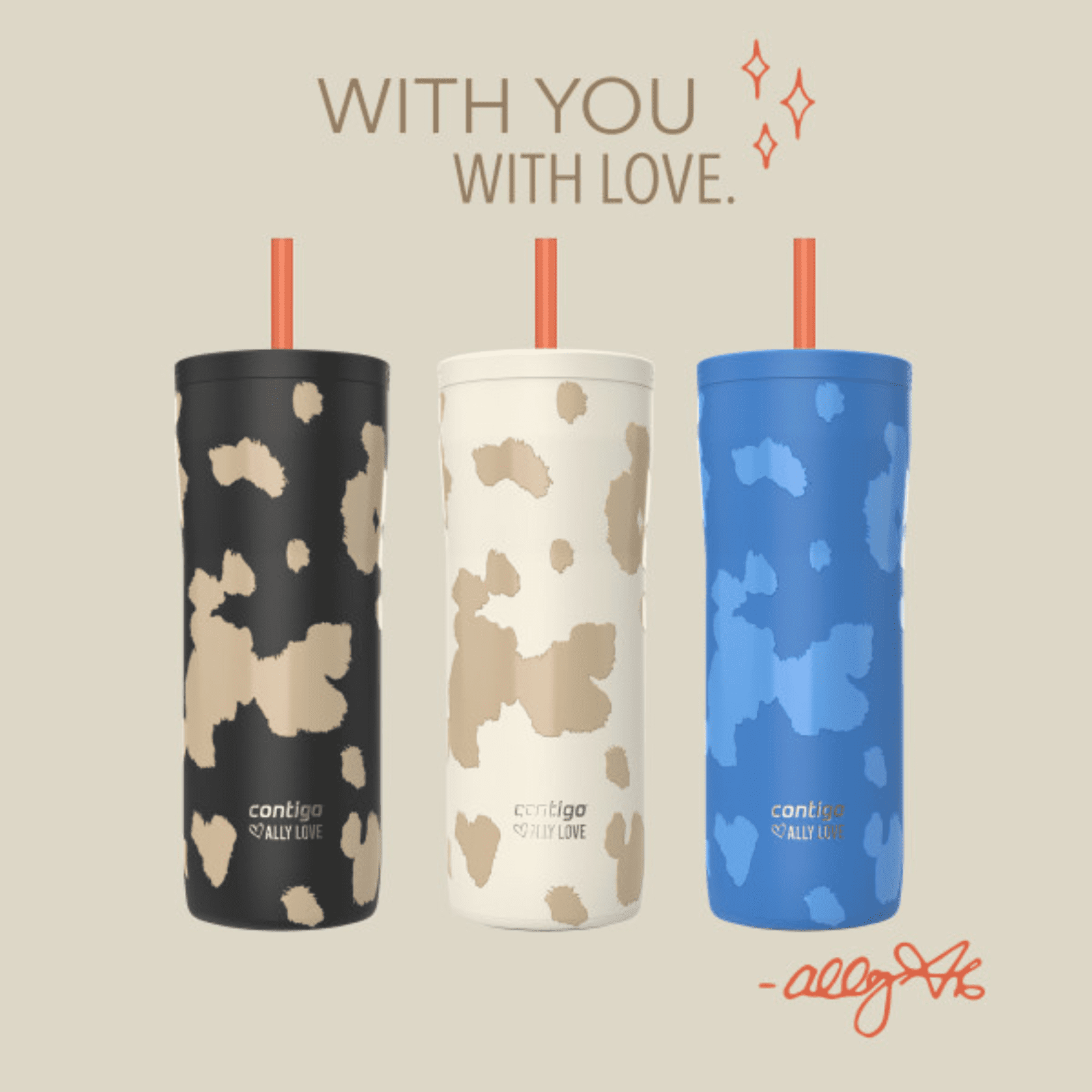 Contigo x Ally Love Streeterville 2.0 Stainless Steel Tumbler with Straw, 24 oz, Stellar Jay M112B