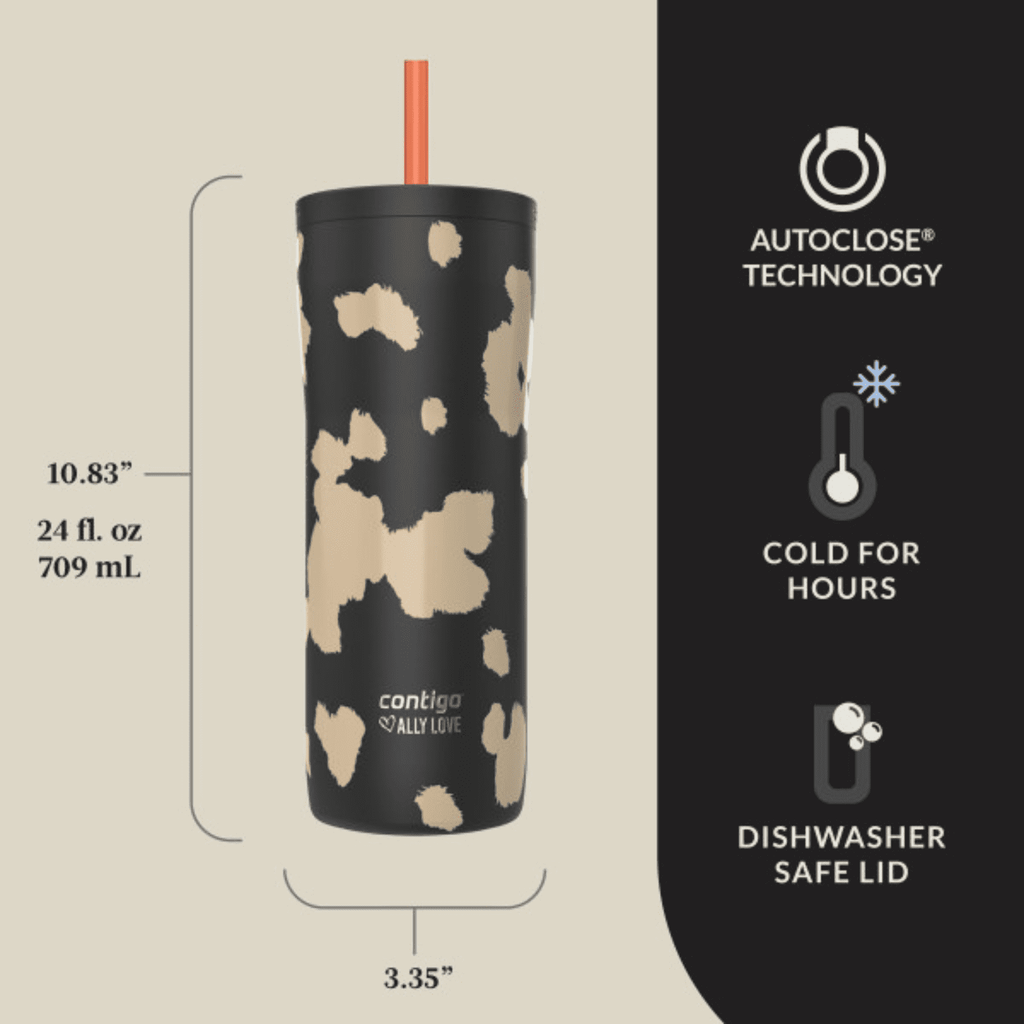 Contigo x Ally Love Streeterville 2.0 Stainless Steel Tumbler with Straw, 24 oz, Stellar Jay M112B
