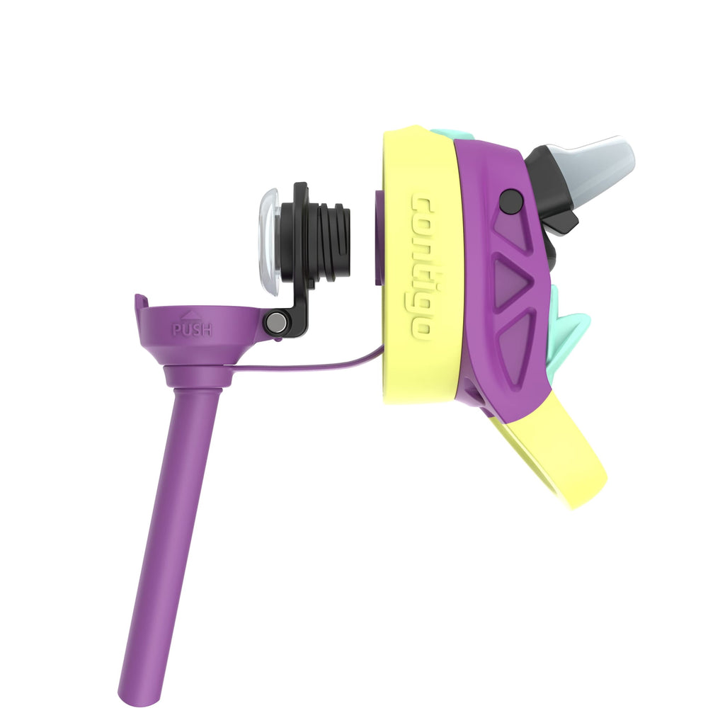 (4 pack) Contigo Kids Water Bottle with Redesigned AUTOSPOUT Straw, 14 oz, Grape Forest Haven M16S