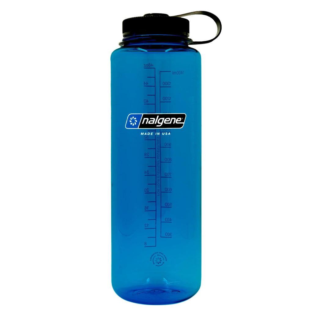 Nalgene Sustain Tritan BPA-Free Water Bottle Made with Material Derived from 50% Plastic Waste (using ISCC certified mass balance), 48 OZ, Wide Mouth, Blue M147M