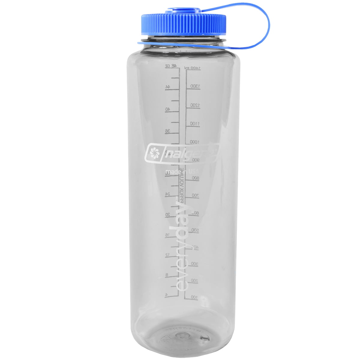 Nalgene Sustain Tritan BPA-Free Water Bottle Made with Material Derived from 50% Plastic Waste (using ISCC certified mass balance), 48 OZ, Wide Mouth, Blue M147M
