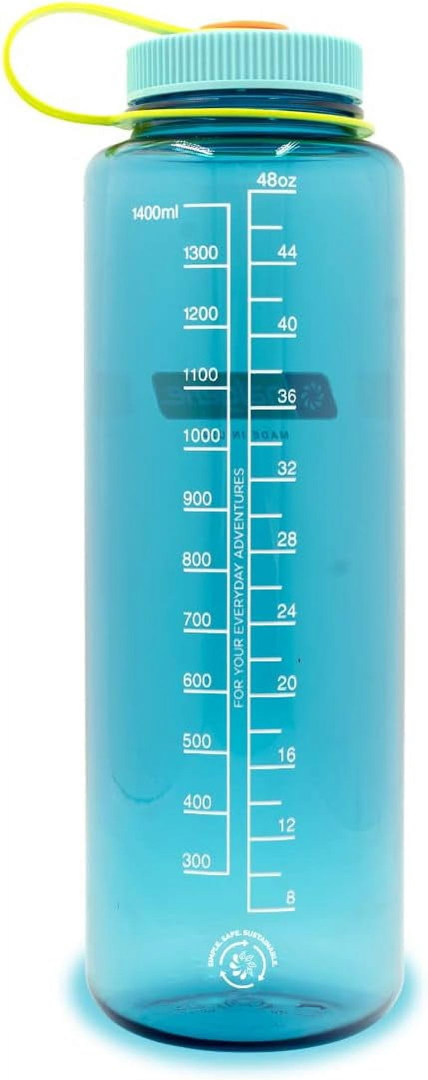 Nalgene Sustain Tritan BPA-Free Water Bottle Made with Material Derived from 50% Plastic Waste (using ISCC certified mass balance), 48 OZ, Wide Mouth, Blue M147M
