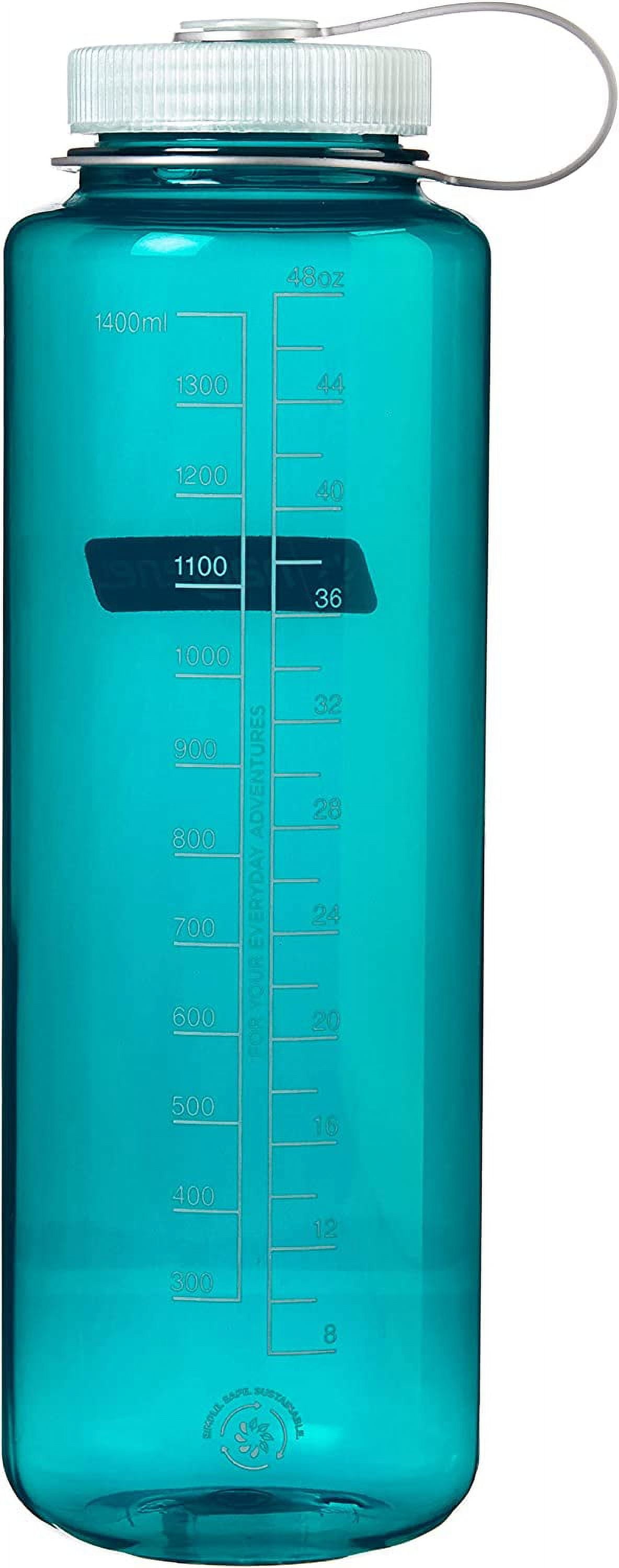 Nalgene Sustain Tritan BPA-Free Water Bottle Made with Material Derived from 50% Plastic Waste (using ISCC certified mass balance), 48 OZ, Wide Mouth, Blue M147M