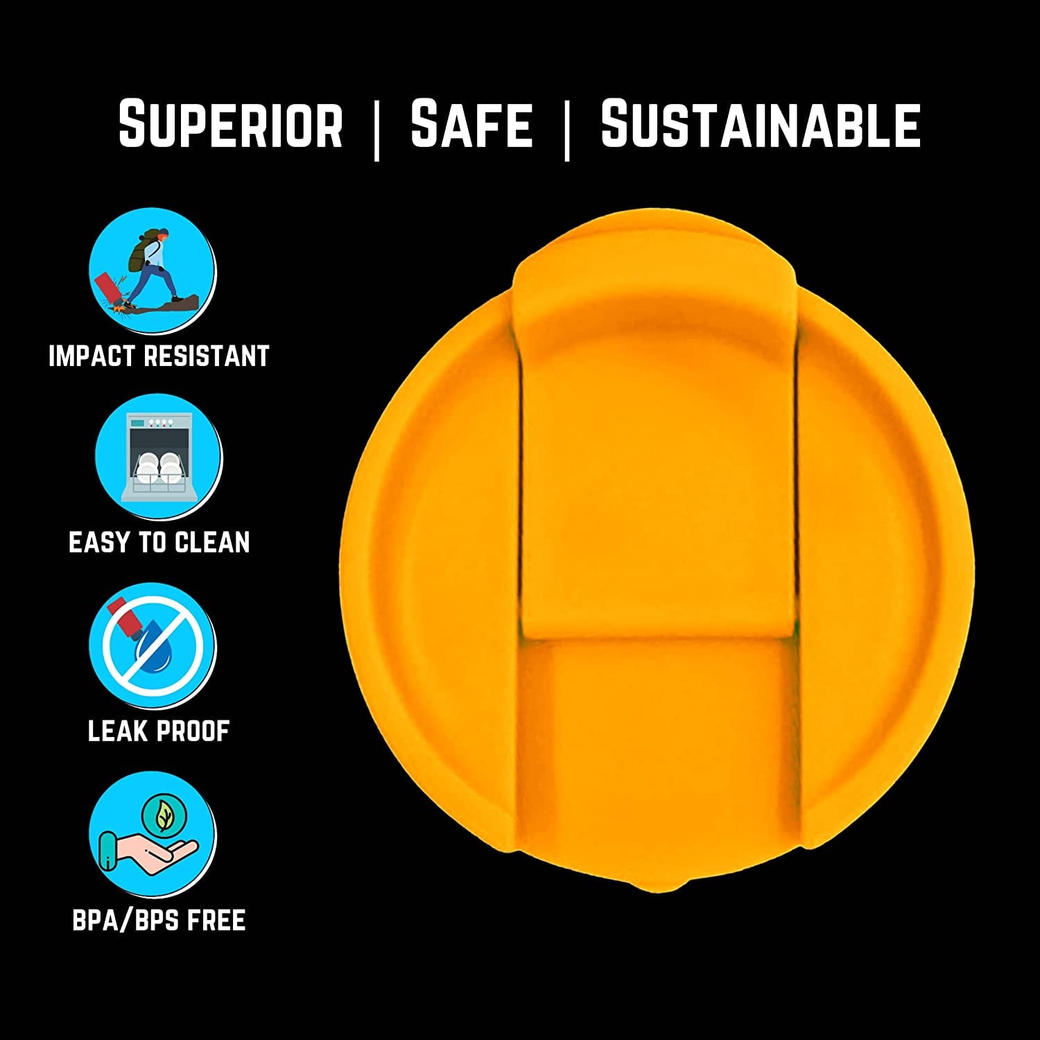 NuRich Hydro Wide Mouth Flip and Sip Replacement Coffee Lid or Cap Accessories Compatible with Hydroflask, Nalgene, and Many More Top Water Bottle Brands Sizes 12 16 18 20 32 40 64 Ounce M225W