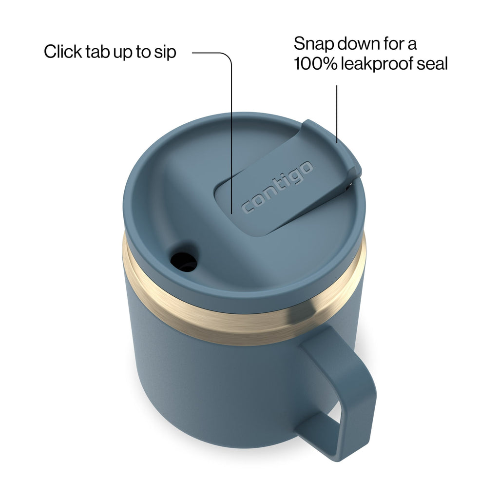Contigo SnapSeal Leakproof Stainless Steel Reusable Travel Tumbler,Black/Bronze, 14 oz M27M