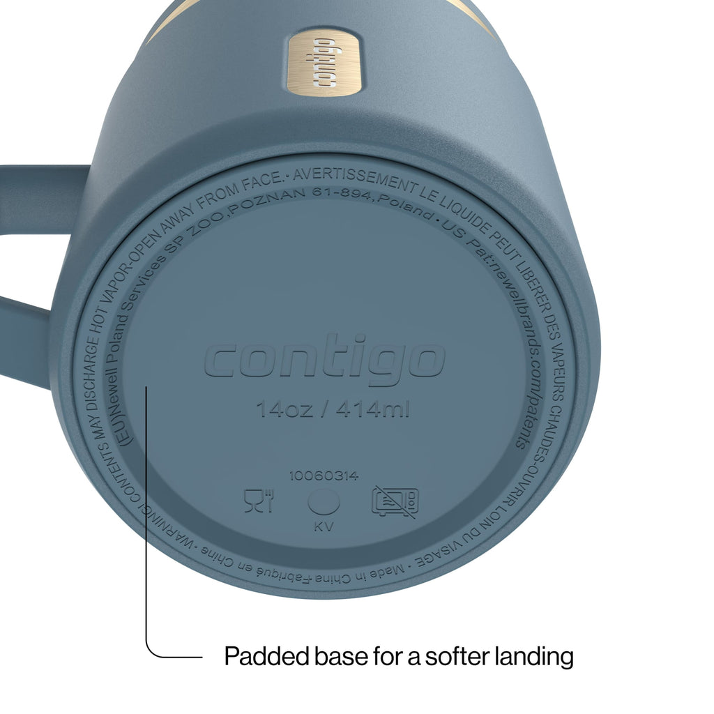 Contigo SnapSeal Leakproof Stainless Steel Reusable Travel Tumbler,Black/Bronze, 14 oz M27M