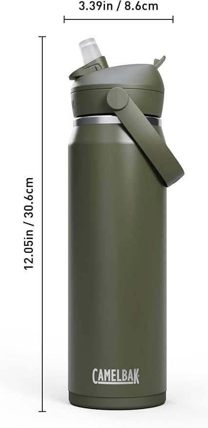 CamelBak Thrive™ Flip Straw Insulated Stainless Steel Water Bottle, 25 oz, Sierra Red M340C