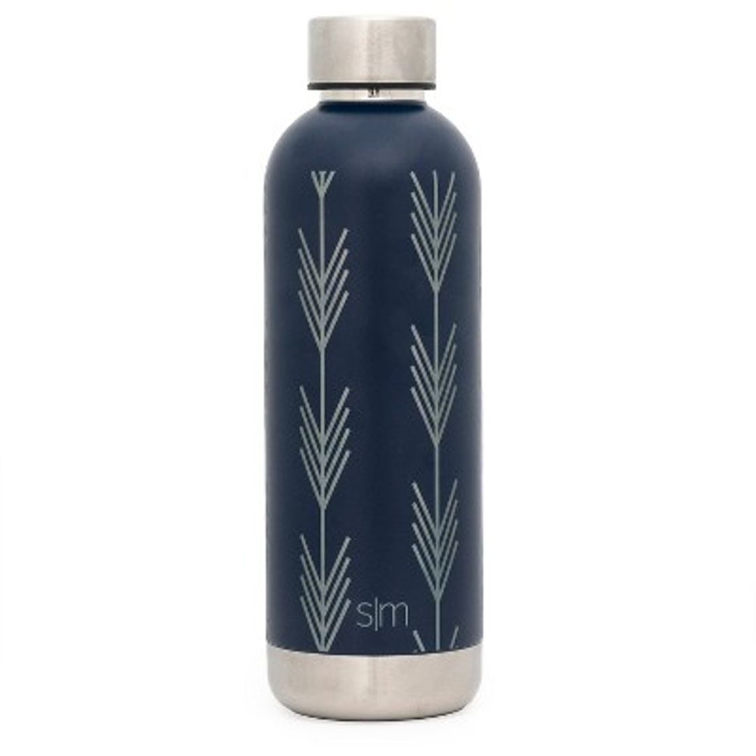 simple modern bolt arrows 17oz water bottle stainless steel deep ocean blue M419X
