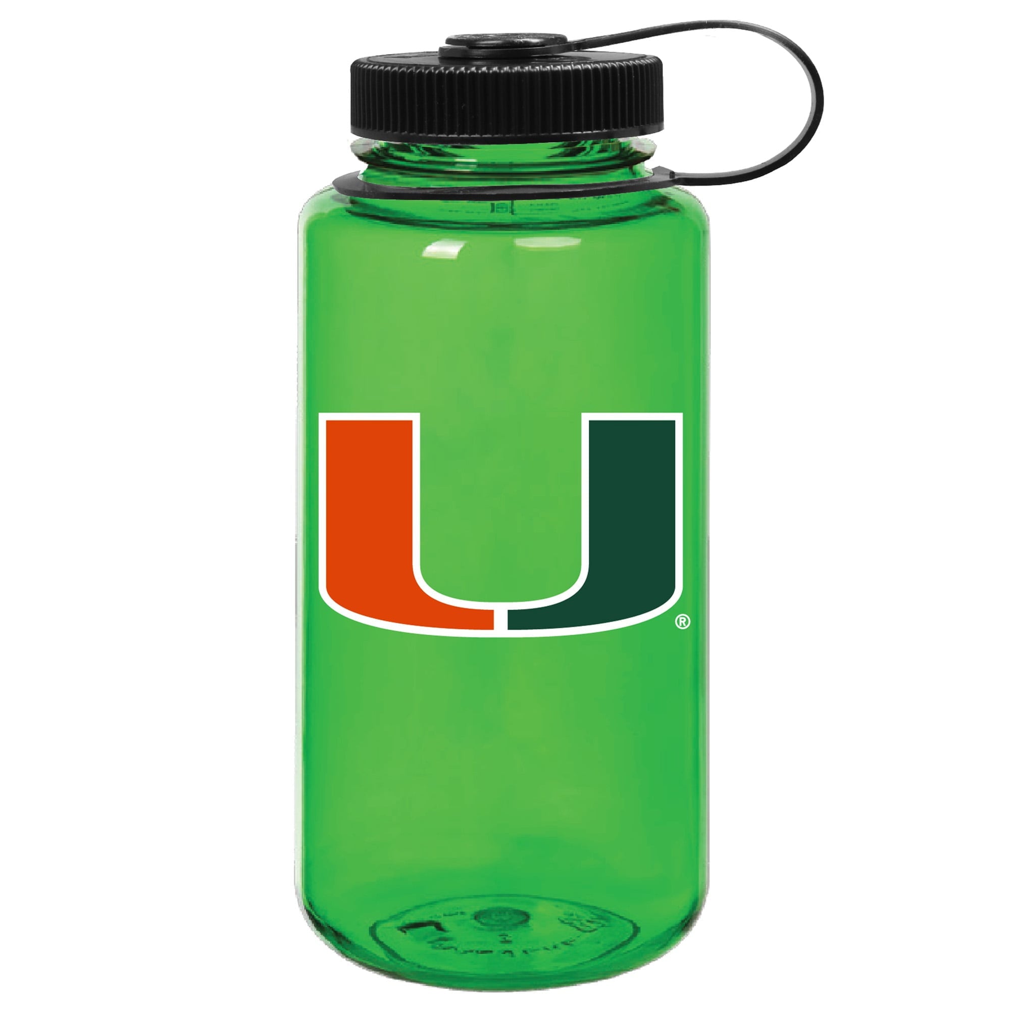 Green Miami Hurricanes 32oz. Nalgene Sustainable Wide Mouth Water Bottle M159S