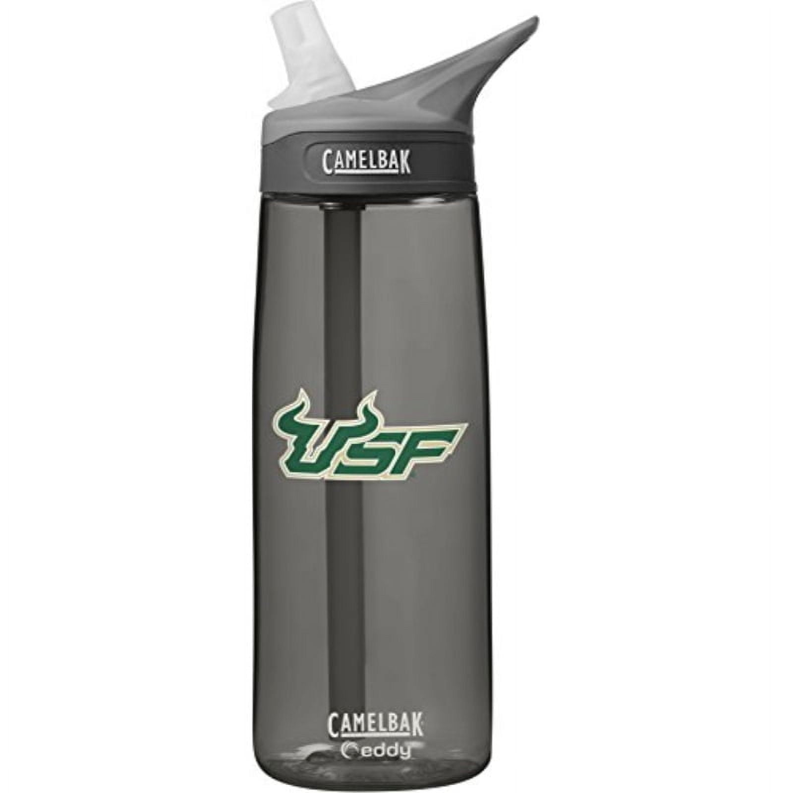 NCAA South Florida Bulls Unisex CamelBak Eddy 75L Collegiate Water Bottle, CHARCOAL, 75 Liter M315P