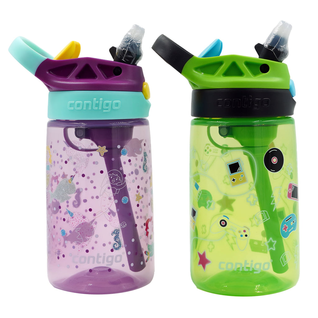 Contigo Kid's 14 oz. Aubrey Water Bottle 2-Pack - Bunnies/Frog M22Z