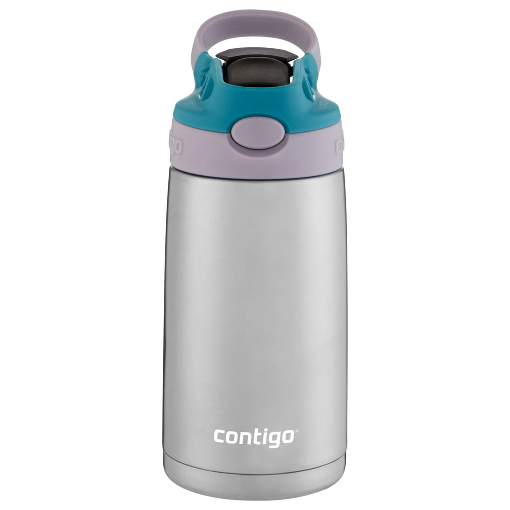 Contigo Kids Stainless Steel Water Bottle with Redesigned AUTOSPOUT Straw Lid Eggplant and Punch, 13 fl oz. M116C