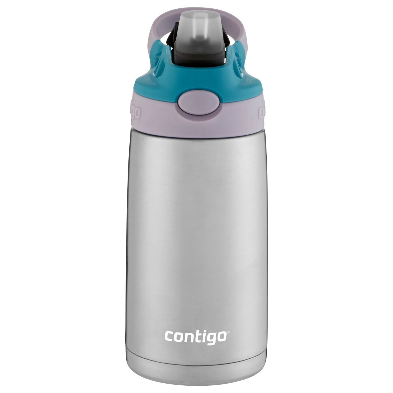 Contigo Kids Stainless Steel Water Bottle with Redesigned AUTOSPOUT Straw Lid Eggplant and Punch, 13 fl oz. M116C