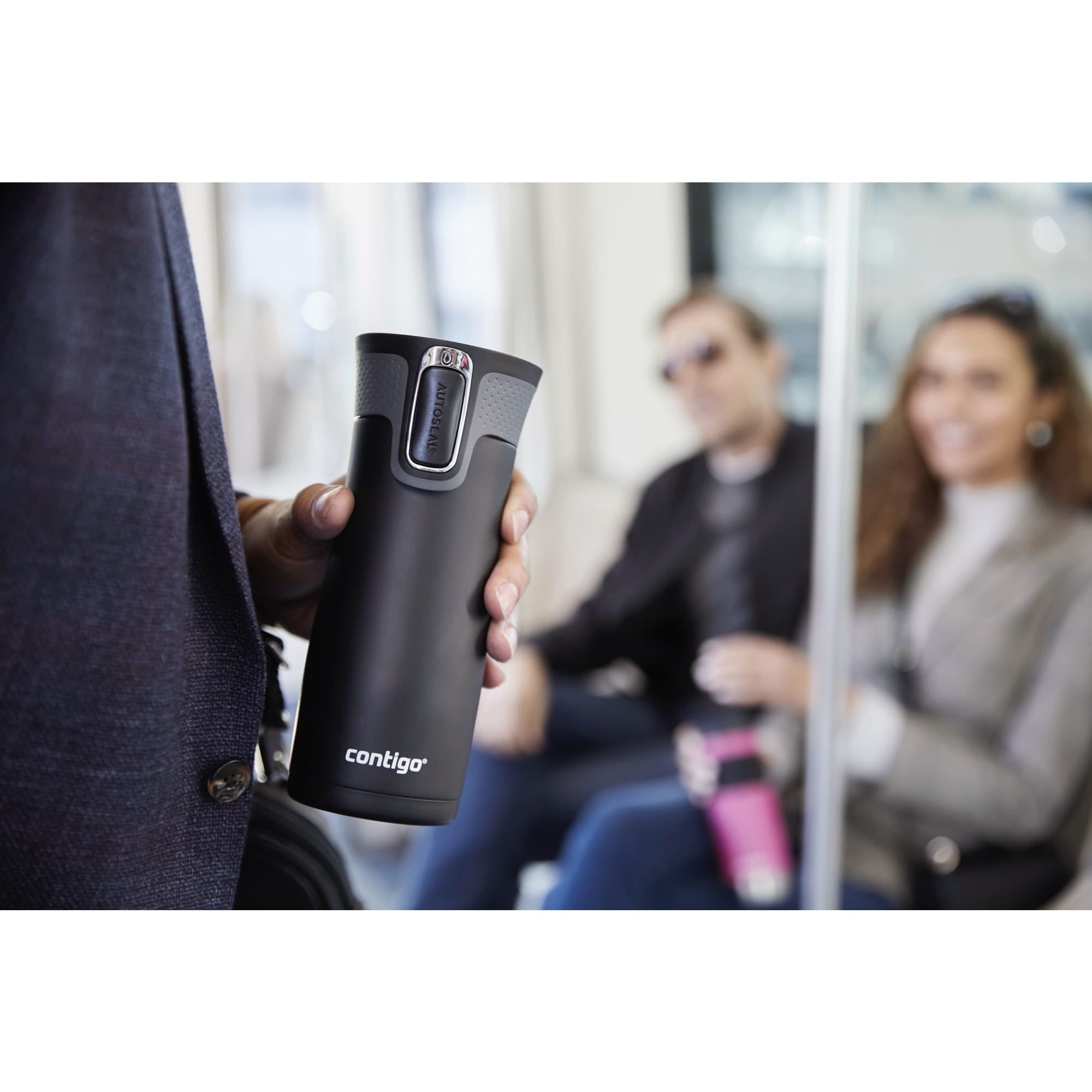 Contigo AUTOSEAL West Loop 2.0 Travel Mug, 16 oz., Stainless Steel with Black Button M98Z