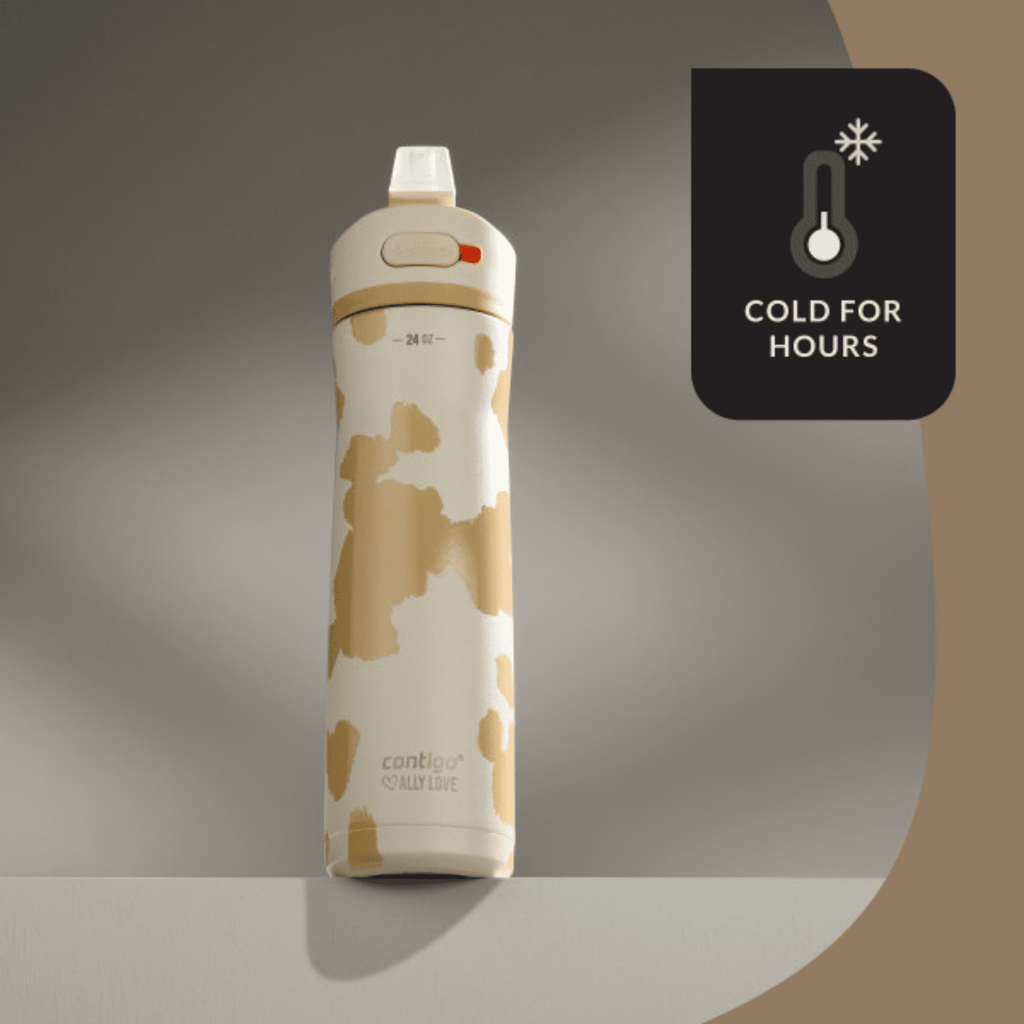 Contigo x Ally Love Ashland Chill 2.0 Stainless Steel Water Bottle with Autospout Lid, 24 oz, Oatmilk M92W